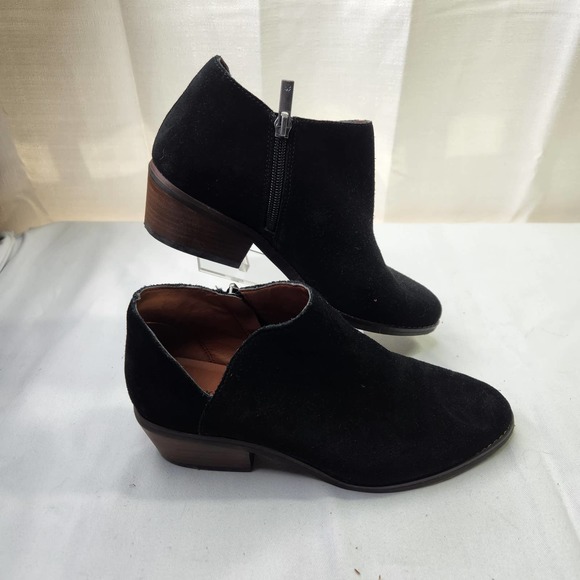 Lucky Brand Shoes - Lucky Brand Suede Leather Booties Size 7.5 Black Quarter Boots Ankle Boots
